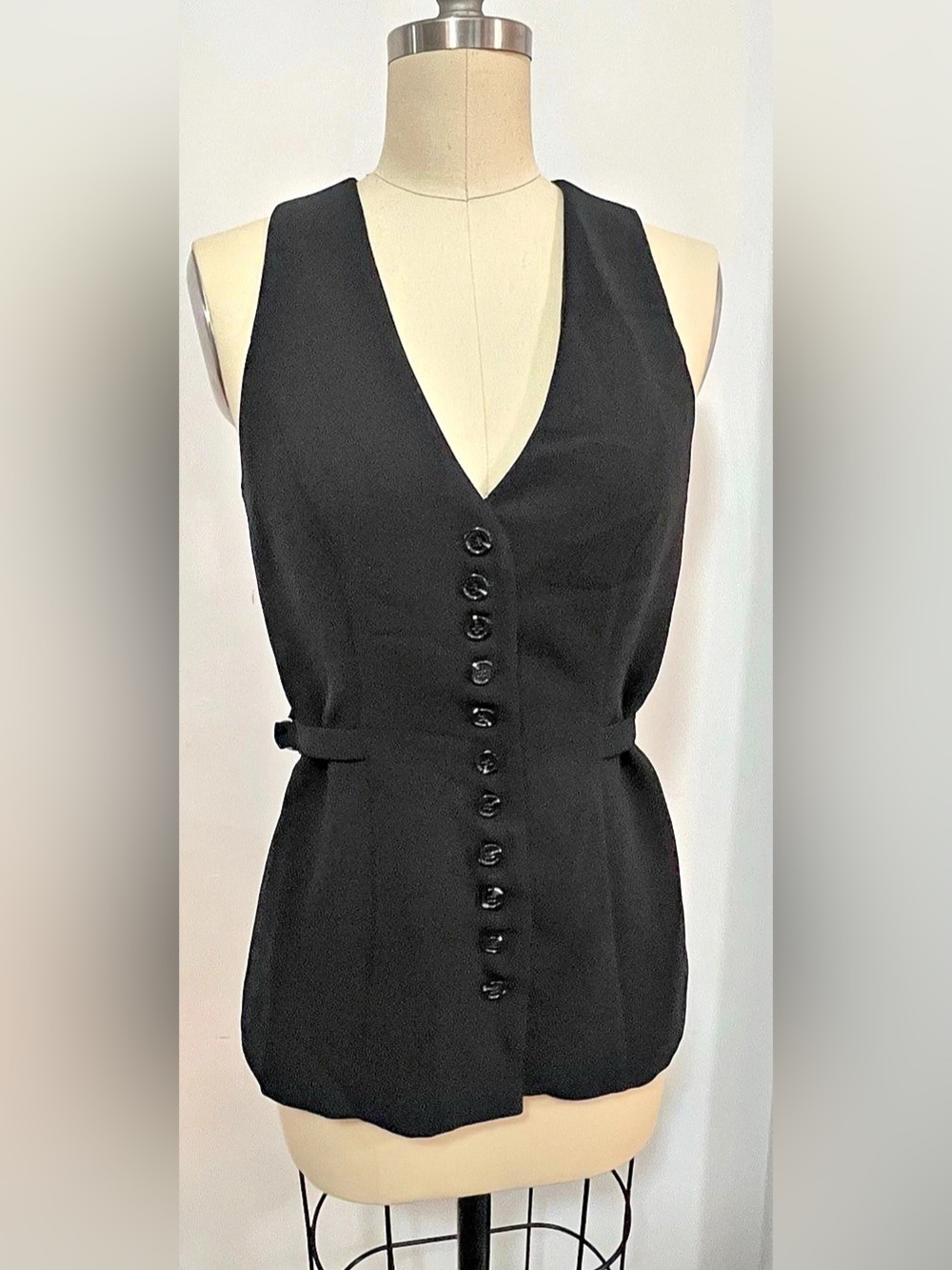 Gianni Bini Black Button Front Vest